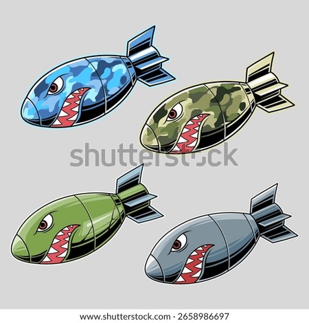 SHARK MOUTH BOMB VECTOR DESIGN COLLECTION