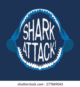 Shark mouth illustration, typography, t-shirt graphics, vectors