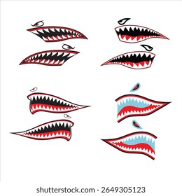 Shark Mouths Vector, Bomber tigers shark mouth, Shark Mouth and Eye,