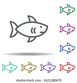 Shark in multi color style icon. Simple thin line, outline vector of seaside icons for ui and ux, website or mobile application