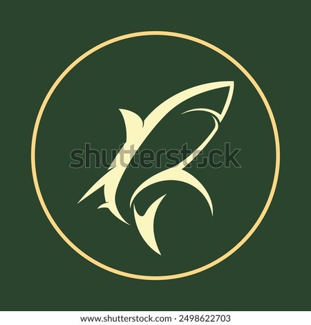 Shark notable trendy icon beautiful abstract vector illustration artwork colorful design