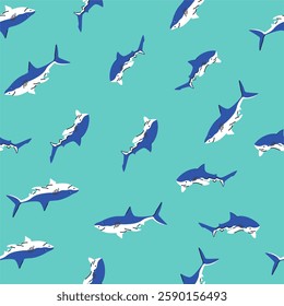 Shark Ocean Adventure – Seamless Pattern