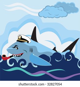 Shark on open sea