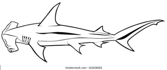 Shark on white background, 3D illustration