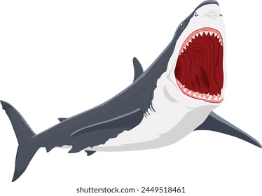 Shark with open mouth flat vector illustration