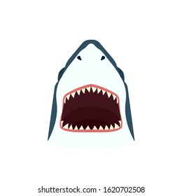 Shark open mouth icon. Clipart image isolated on white background