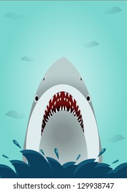 Shark open mouth illustration, Shark vector
