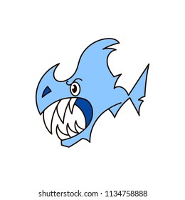Shark open mouth. Shark isolation on a white background. Vector illustration