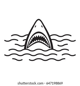 Shark open mouth Ocean Sea vector illustration