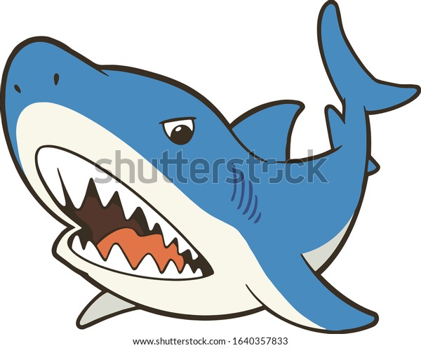 Shark Open Mouth Sharp Teeth Vector Stock Vector Royalty Free 1640357833 Shutterstock 8073