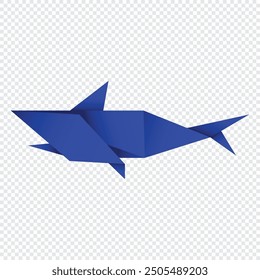 Shark origami. Abstract shark origami logo design. Animal origami. Paper origami. Vector illustration