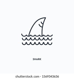 Shark outline icon. Simple linear element illustration. Isolated line Shark icon on white background. Thin stroke sign can be used for web, mobile and UI.