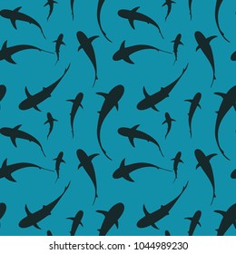 Shark pattern illustration vector.