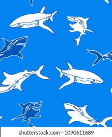shark pattern illustration vector.