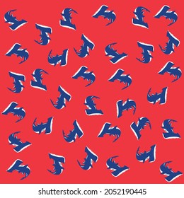 Patrón de tiburón con fondo rojo para el diseño de moda u otros productos.