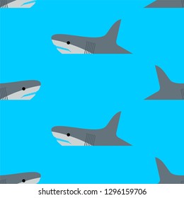 Shark pattern seamless. Marine predator background. Vector texture