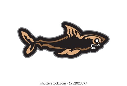 Shark pattern in a simple style. Isolated. Vector 