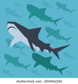 shark pattern vector illustration isolated