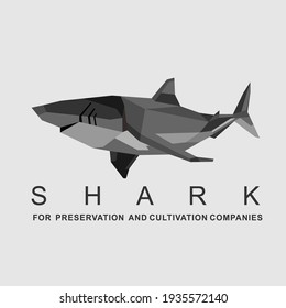Shark Pixel Logo Design Vector