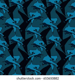 Shark plowing the sea