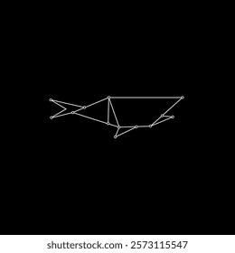 Shark Polygonal Lines, can use for Logo, Pictogram, Animal Figure, Website, Apps, or Graphic Design Element. Vector Illustration