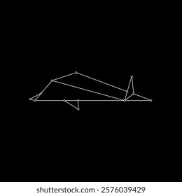 Shark Polygonal Lines, can use for Logo, Pictogram, Animal Figure, Website, Apps, or Graphic Design Element. Vector Illustration