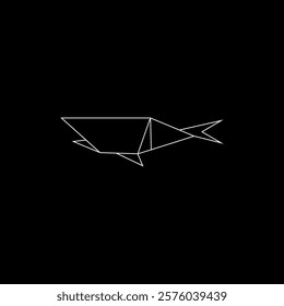 Shark Polygonal Lines, can use for Logo, Pictogram, Animal Figure, Website, Apps, or Graphic Design Element. Vector Illustration