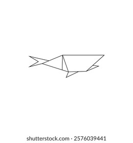 Shark Polygonal Lines, can use for Logo, Pictogram, Animal Figure, Website, Apps, or Graphic Design Element. Vector Illustration