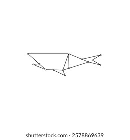 Shark Polygonal Lines, can use for Logo, Pictogram, Animal Figure, Website, Apps, or Graphic Design Element. Vector Illustration