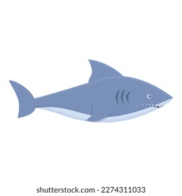 Haifisch-Raubfisch-Symbol-Cartoon-Vektorgrafik. Gefahrenzeichen. Zonenangriff