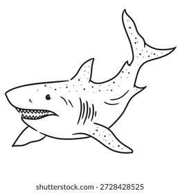 Ilustração do vetor da arte da linha do predador do tubarão