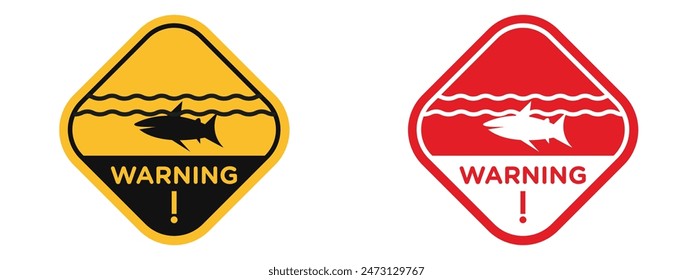 Shark presence warning indicating danger due to marine predators