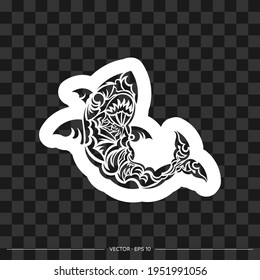 Shark print in simple style T-shirt print. Isolated. Vector