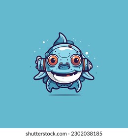 Hai Robot Vektorsymbol Illustration. Technology Robot Icon Logo. Flachbildkartonstil