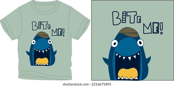 SHARK SAID EAT ME. t shirt graphic design vector illustration \