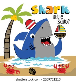 shark the sailorman funny animal cartoon