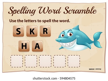 Shark Scramble Word Game