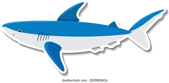 A shark sea animal cartoon sticker illustration