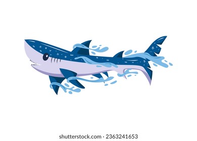Shark Sea Animal Character Illustration