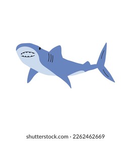 Shark. Sea animal. Marine animal in Scandinavian style.