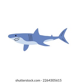 Shark. Sea animal. Marine animal in Scandinavian style.