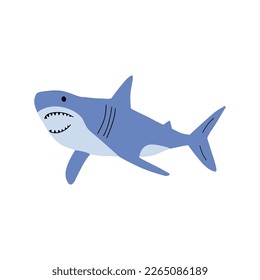 Shark. Sea animal. Marine animal in Scandinavian style.