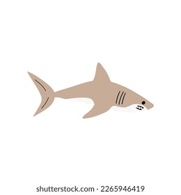 Shark. Sea animal. Marine animal in Scandinavian style.