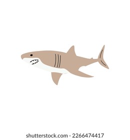 Shark. Sea animal. Marine animal in Scandinavian style.