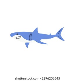 Shark. Sea animal. Marine animal in Scandinavian style.