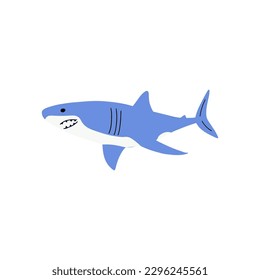 Shark. Sea animal. Marine animal in Scandinavian style.