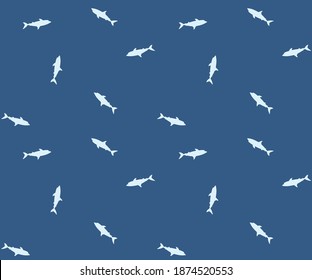 Shark sea blue navy pattern