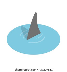 Shark in the sea icon, isometric 3d style
