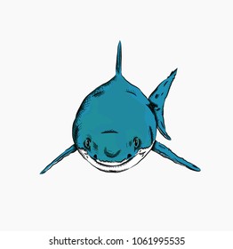 shark in the sea. vector illustration