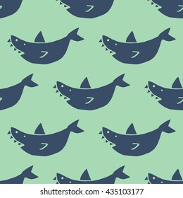 Shark seamless pattern.